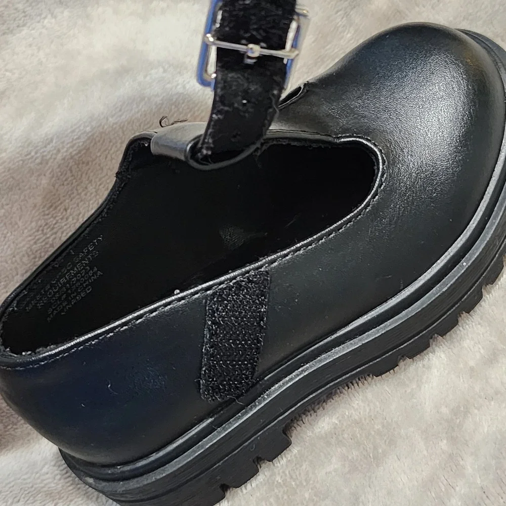 Unr8ed Girls‎ Mary Jane Style Black Size 6M Velcr Classic Ruffle Socks Or Tights